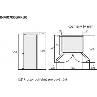 CHLADNIČKA R-MX700GVRU0 (GBK)