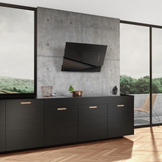 Odsavač šikmý komínový Trio Black (CDP9001CC)