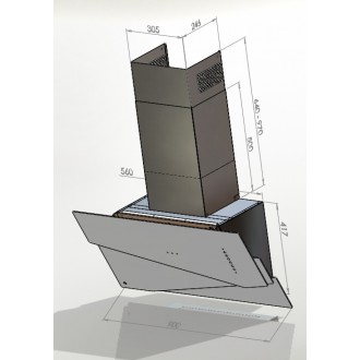Odsavač šikmý komínový Trio Black Copper (CDP9001CZ)