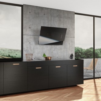 Odsavač šikmý komínový Trio Black Inox (CDP9001CI)