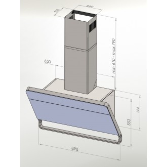 Odsavač šikmý komínový Illumia Black (CDP9002C)