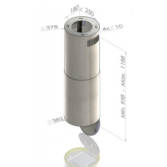 Odsavač ostrůvkový Tubus W Inox (CDW3801I)