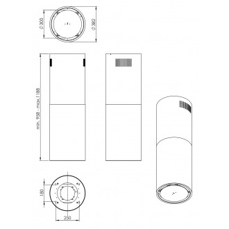 Odsavač ostrůvkový Tubus W Inox (CDW3801I)
