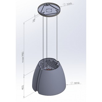 Odsavač ostrůvkový Miss W Glossy Black (CDW5001C)