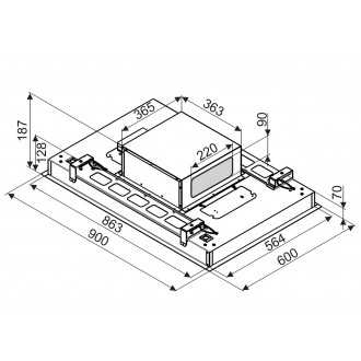 Odsavač vestavný stropní SU Light Black (CDS9001C)