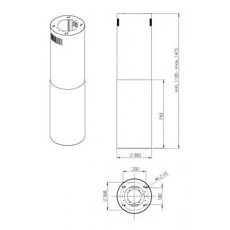 Odsavač ostrůvkový Tubus W Long Inox (CDW3801IL)