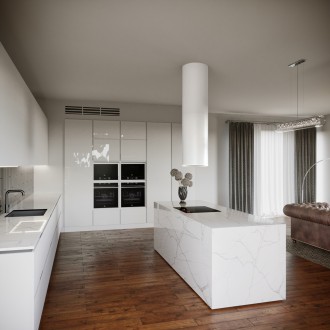 Odsavač ostrůvkový Tubus W Long White (CDW3801BL)