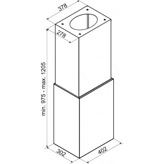 Odsavač ostrůvkový Cube W Black (CDW4001C)