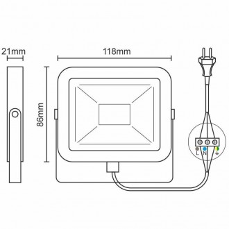 HQ reflektor 10W/4000K/BK - LF2021