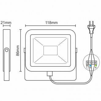 HQ reflektor 10W/4000K/WH - LF2121