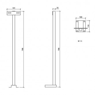 Držák (výložník) pro reflektory LED reflektory LF2 80cm-BB01