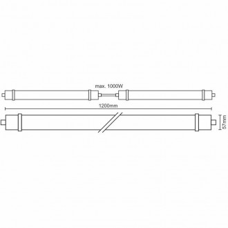 Prachotěsné svítidlo 36W/IP65 LW/1/1200/2835/4000K - LNL323/1